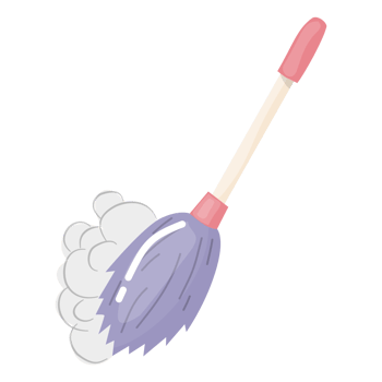 Feather duster with dust illustration png