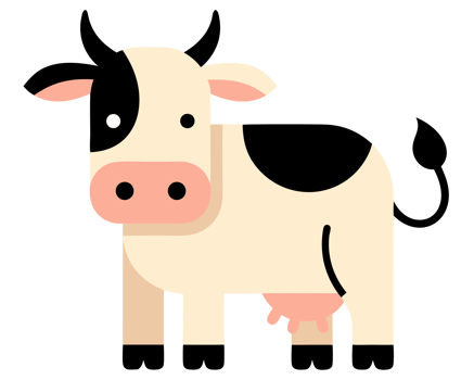 Cute Cartoon Illustration of a Dairy Cow on a Farm, Representing Milk Production in Agriculture and Rural Concepts for Stock Photo Use png