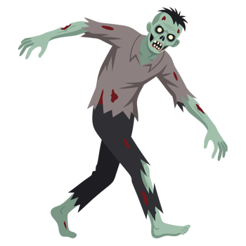 Creepy Zombie Illustration Featuring Undead Character in Tattered Clothing, Perfect for Horror Themes and Spooky Designs png