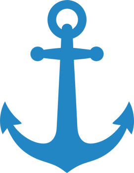 Blue Anchor Symbol Representing Maritime Themes, Ocean Exploration, Travel Adventures, Nautical Journeys, and Sea-Related Activities png