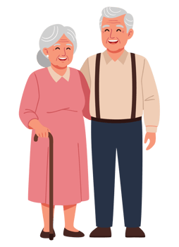 Joyful Elderly Couple Embracing Retirement Together, Celebrating Love and Family Moments in Their Golden Years of Happiness and Companionship png