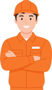 Professional Construction Worker in Safety Gear Smiling with Crossed Arms, Representing Safety and Hard Work Ethic in the Construction Industry png