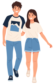 Young Couple Walking Together in Casual Attire, Embracing Friendship and Connection in Everyday Life, Representing Relationship Dynamics and Joyful Moments png