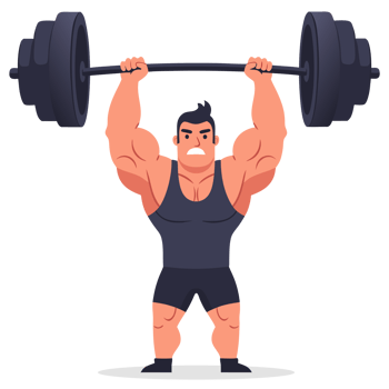Powerful Man Lifting Heavy Barbell Symbolizing Determination and Strength in Weightlifting Concept png