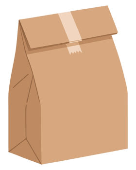 Brown Paper Bag for Lunch Meal Delivery Convenience with Simple Design and Eco-Friendly Appeal png