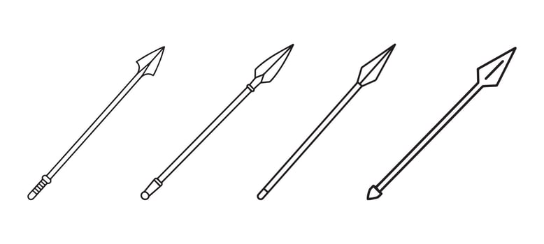 spear engraving set vector
