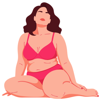 Empowering Plus-Size Woman in Lingerie Embracing Self-Acceptance and Beauty with Confidence and Positivity png