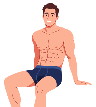 Fit and Muscular Man Sitting Confidently, Showcasing Impressive Abs, Radiating Health and Attractiveness in a Casual Pose png