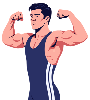 Dynamic Strong Man Flexing Muscles in Bodybuilding Pose Exuding Strength and Athleticism for Competition and Fitness Inspiration png