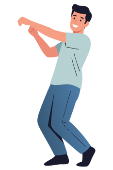 Joyful Man Celebrating Success and Happiness with Excitement and Triumph in a Fun and Lively Expression of Emotion png