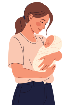 Heartwarming Moment of Mother Holding Newborn Baby with Love and Care in Family Environment, Showcasing Tenderness and Connection Between Parent and Child png