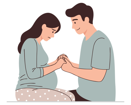 Emotional Support Between a Sad Pregnant Woman and a Comforting Man A Deep Connection Captured in a Touching Moment of Caring png