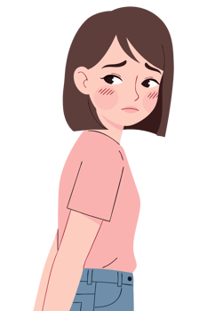 Young Woman Looking Down, Displaying Feelings of Sadness and Depression in a Conceptual Illustration of Emotions and Mental Health Challenges png