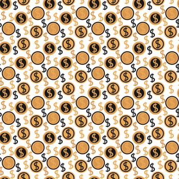 Seamless pattern for business, money, and economy. Seamless pattern of dollar coin vector