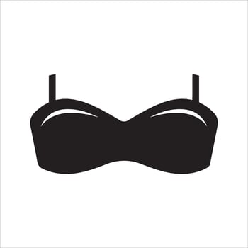 Simple black strapless bra silhouette with thin straps vector