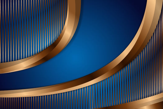 Blue and gold wave background design vector
