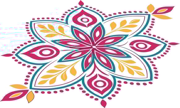 Elegant Diwali Clipart Illustration with Hindu Festival Lights and Colorful Patterns vector