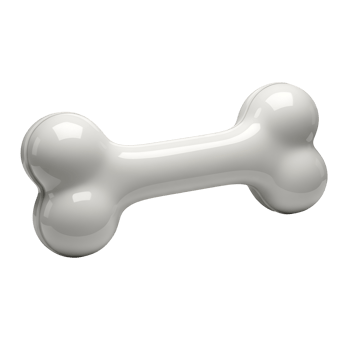 Isolated studio shot of a shiny white dog bone toy png