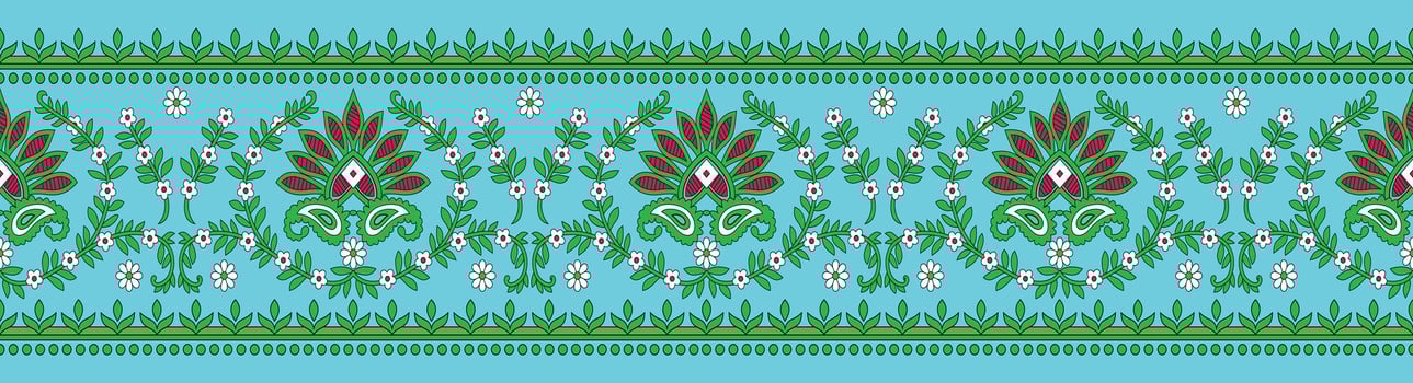 Textile digital design motif Abstract artwork suitable for women cloth design ornament demask border vector