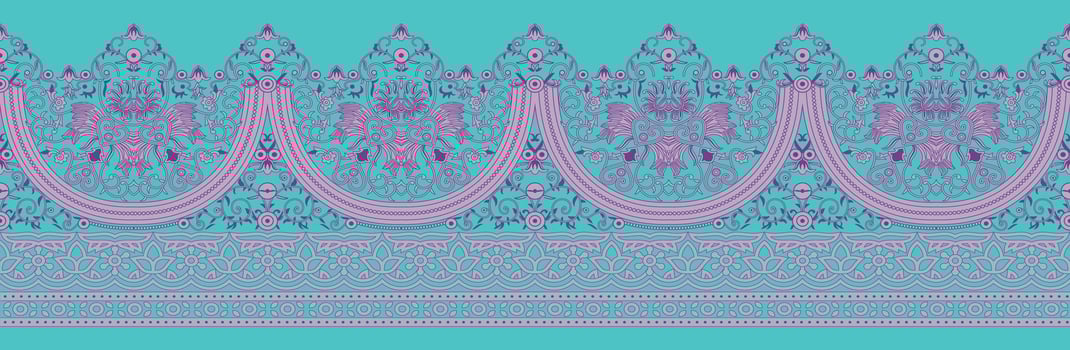 Textile digital design motif pattern decor hand made artwork for women cloth front back dupatta print and gift cards vector