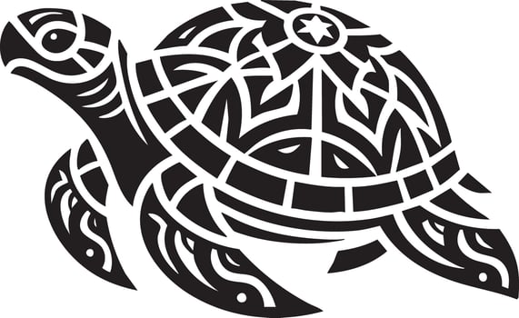 Sea Turtle Tribal Tattoo Design Idea For Inspiration vector