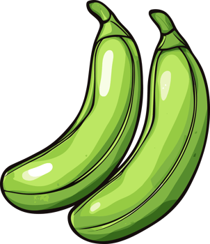 Two green zucchini on a black background in a cartoon illustration. png