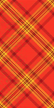 Vibrant red and gold plaid pattern. Perfect for textile designs, fall fashion, autumnal backgrounds, or wrapping paper. This bold, energetic texture evokes warmth and tradition. vector