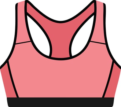 Pink sports bra fitness activewear top with racerback design illustration vector