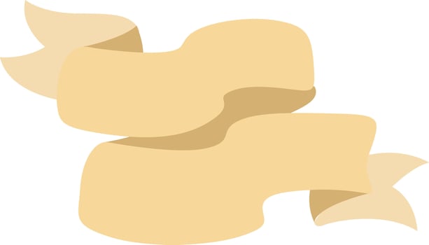 Curly zigzag gold banners. Blank title ribbon art. vector