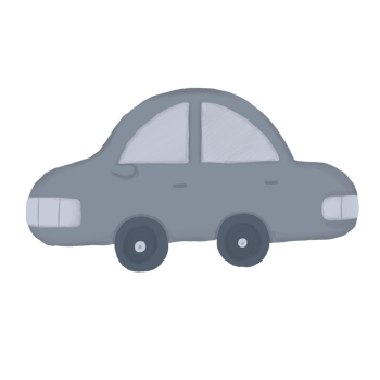 Cute Hand Drawn Gray Car Toys Illustration png