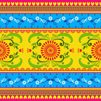 Colorful floral pattern design for fabrics vector