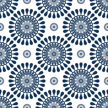 Navy floral pattern design vector