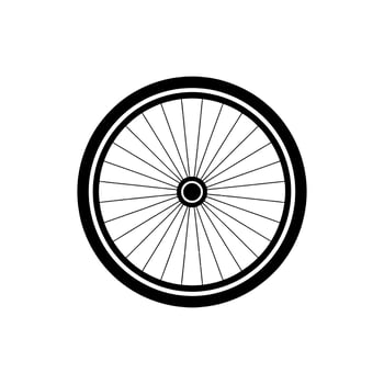 Black bicycle wheel spokes circular vector