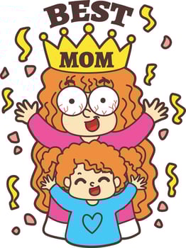 A mom is the best. The theme of this card design is Mothers Day. vector
