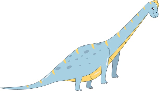 Cute Colorful Dinosaur with Flat Cartoon Design. vector