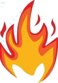 Cartoon Flame Illustration. Isolated on White Background. vector