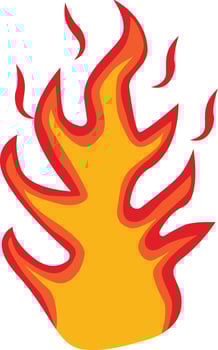 Cartoon Flame Illustration, Red and Yellow Flame vector