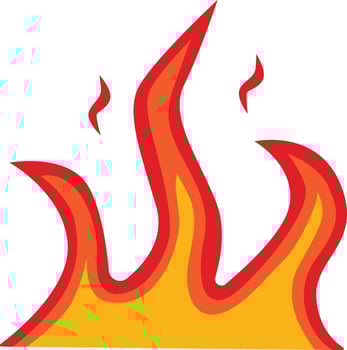 Cartoon Flame Illustration, Red and Yellow Flame. vector