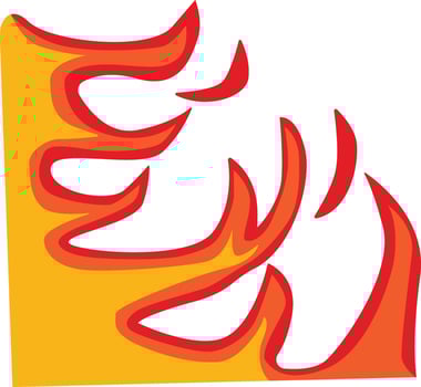 Cartoon Flame Illustration. Campfire Element. Isolated on White Background. vector