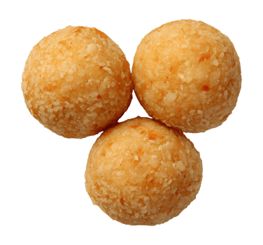 Three ladoo Indian sweets isolated on transparent background png
