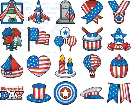 Variation of Memorial Day icon. Memorial Day in the United States. vector