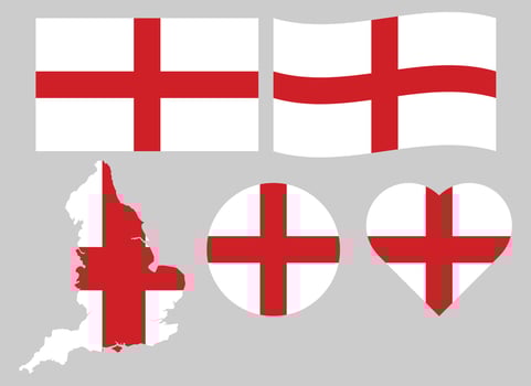 Collection of England Flags Europe Country vector