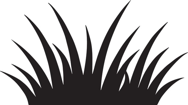 Lush Black Silhouette of Grass Blades, Vibrant Nature Scene, Simple Graphic Design Element for Peaceful Background vector