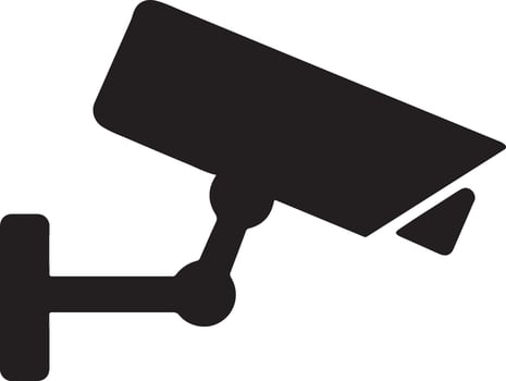 Securing Your Premises A Sleek Black Security Camera Icon, Providing Vigilant Surveillance and Peace of Mind vector