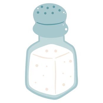 Simple illustration of a salt shaker, ideal for cooking, seasoning, and kitchen themes. vector