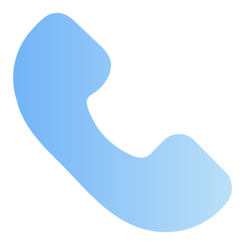 Simple blue gradient telephone receiver icon isolated on transparent background png