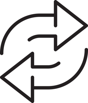 replace icon double reverse arrow exchange linear sign for graphic design, logo, web site, social media, mobile app, ui illustration.. png