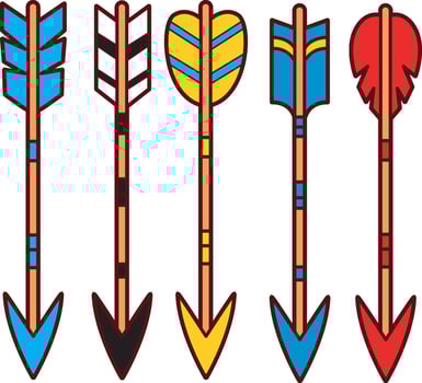 Variation of archery icon. Illustration icon of indian tribes. vector