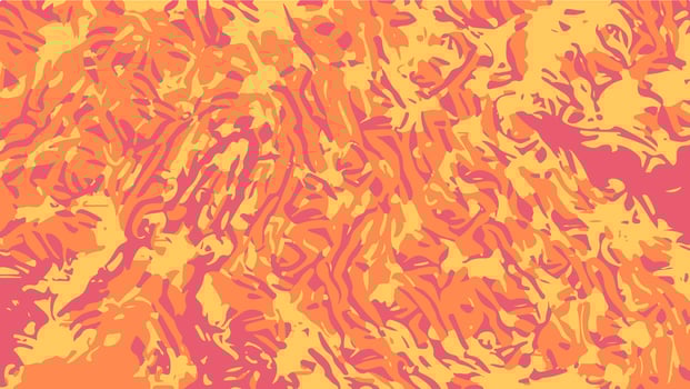 Abstract warm-toned pattern with swirling orange, yellow, and pink forms. Fluid brushstroke-like textures evoke energy, depth, and organic motion. vector