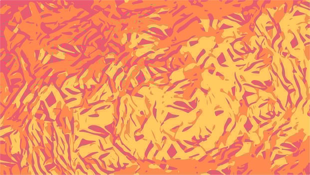 Abstract warm-tone pattern with swirling orange, yellow, and pink forms. Fluid brushstroke-like textures evoke energy, depth, and organic motion. vector